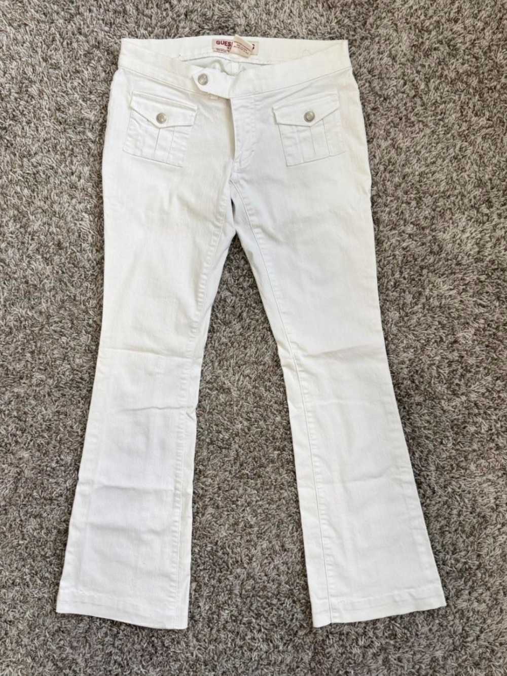 Vintage Guess White Y2K Lowrise Jeans 24